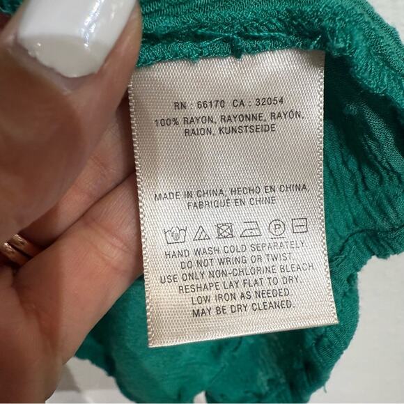 Anthropologie Maeve Green Swiss Dot Sleeveless Blouse Sz M - Picture 6 of 11